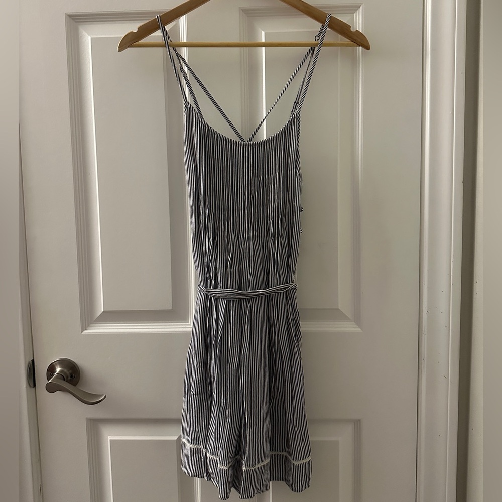 Abercrombie & Fitch Blue and White Spaghetti Strap Sundress